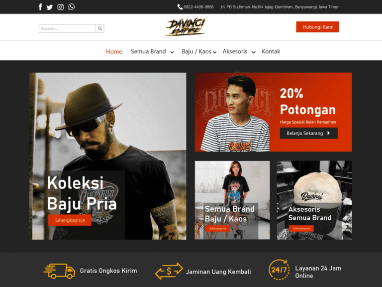 Website Pashion Clothing Davinci