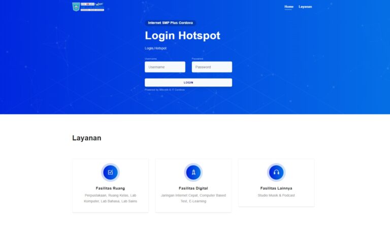 Login Page Hotspot MikroTik SMP Plus Cordova Banyuwangi