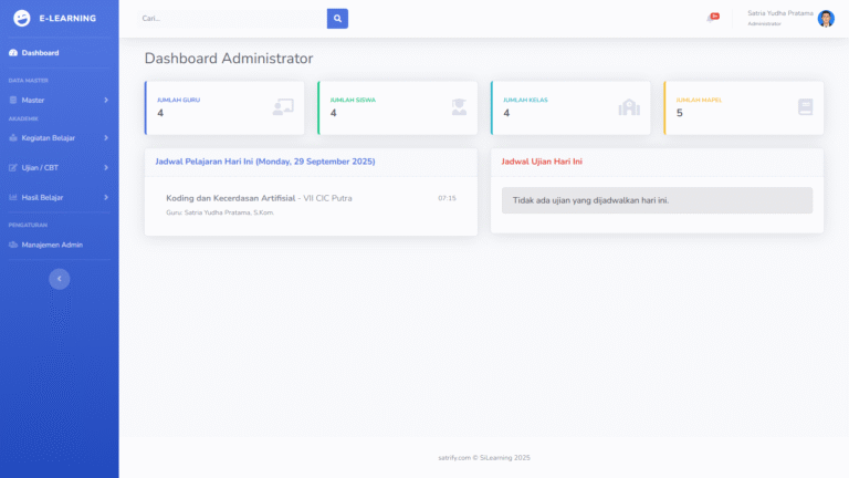 Sistem Informasi E-Learning Lembaga Pendidikan